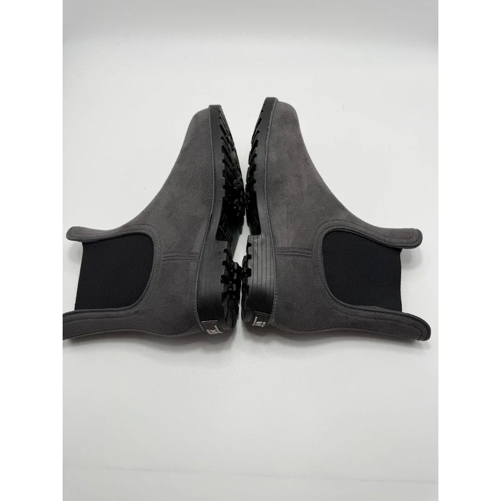 Wet Knot WK Waterproof Gray Suede Flocked Chelsea Ankle Rain Boots Womens 7